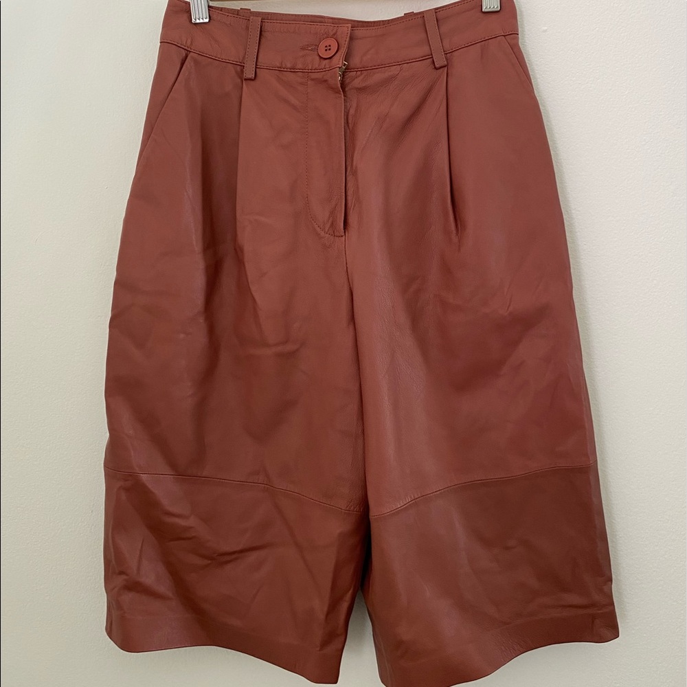 Zara XS leather culottes shorts